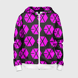 Толстовка на молнии детская Exo логотип, цвет: 3D-белый