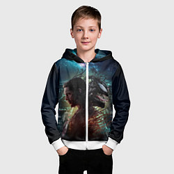 Толстовка на молнии детская Веном и Эдди, цвет: 3D-белый — фото 2