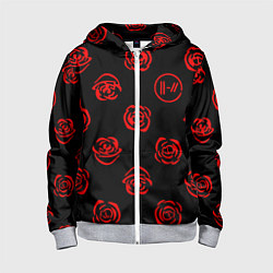 Детская толстовка на молнии Twenty one pilots rose pattern