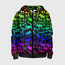 Детская толстовка на молнии Marshmello neon steel pattern