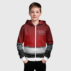 Толстовка на молнии детская Audi metal car steel, цвет: 3D-белый — фото 2
