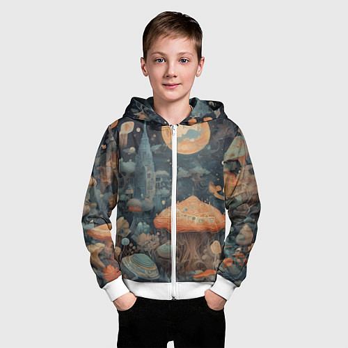 Детская толстовка на молнии Сказочная абстракция / 3D-Белый – фото 3