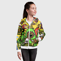 Толстовка на молнии детская Mario краски текстура, цвет: 3D-белый — фото 2