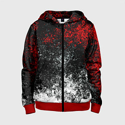 Толстовка на молнии детская Краски брызги, цвет: 3D-красный
