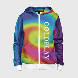 Толстовка на молнии детская Coldplay moon music album, цвет: 3D-белый