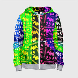 Детская толстовка на молнии Marshmello pattern neon steel