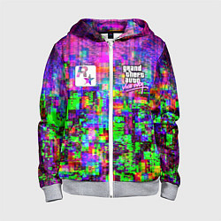 Толстовка на молнии детская Vice city glitch game, цвет: 3D-меланж