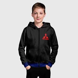 Толстовка на молнии детская Mitsubishi logo, цвет: 3D-синий — фото 2