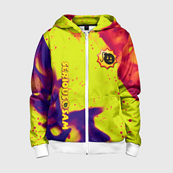 Толстовка на молнии детская Serious Sam flame yellow, цвет: 3D-белый