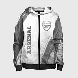 Толстовка на молнии детская Arsenal - white gradient вертикально, цвет: 3D-черный