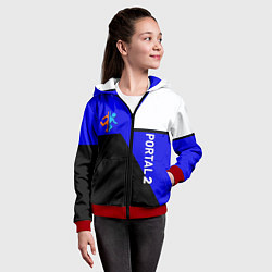 Толстовка на молнии детская Portal geometry steel game, цвет: 3D-красный — фото 2