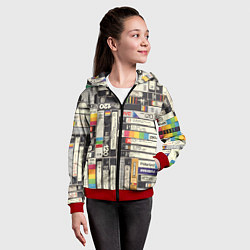 Толстовка на молнии детская Видеокассеты vhs, цвет: 3D-красный — фото 2