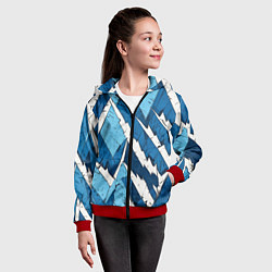 Толстовка на молнии детская Геометрический камуфляж, цвет: 3D-красный — фото 2