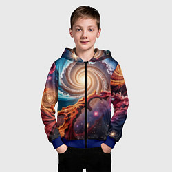Толстовка на молнии детская Энергия космоса, цвет: 3D-синий — фото 2