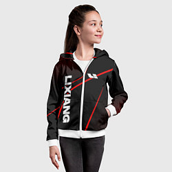 Толстовка на молнии детская Lixiang - red line, цвет: 3D-белый — фото 2