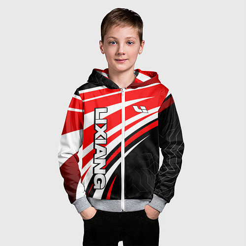 Детская толстовка на молнии Lixiang- red sport uniform / 3D-Меланж – фото 3