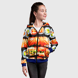 Толстовка на молнии детская Сет роллов, цвет: 3D-синий — фото 2