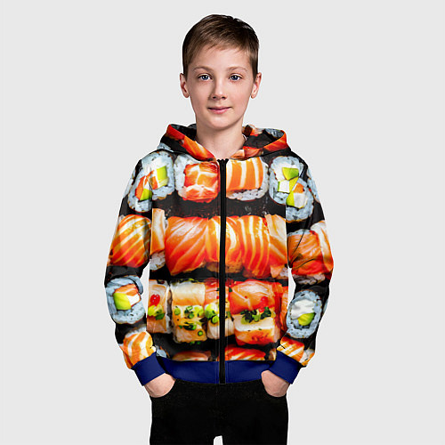 Детская толстовка на молнии Сет роллов / 3D-Синий – фото 3