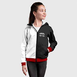 Толстовка на молнии детская Arctic Monkeys - черное и белое, цвет: 3D-красный — фото 2