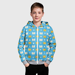 Толстовка на молнии детская Время приключений паттерн, цвет: 3D-меланж — фото 2