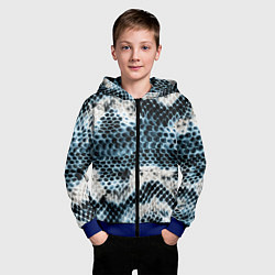 Толстовка на молнии детская Змеиный тренд, цвет: 3D-синий — фото 2