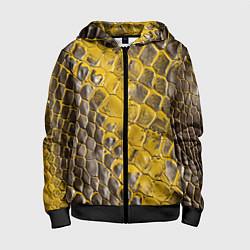 Толстовка на молнии детская Красивая кожа змеи, цвет: 3D-черный