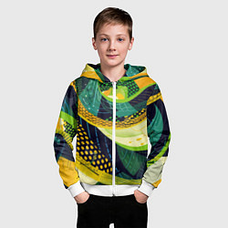Толстовка на молнии детская Змеиный паттерн, цвет: 3D-белый — фото 2