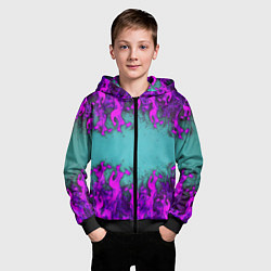 Толстовка на молнии детская Фиолетовое пламя, цвет: 3D-черный — фото 2