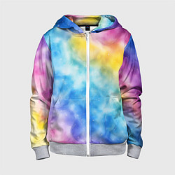 Толстовка на молнии детская Радужный паттерн, цвет: 3D-меланж