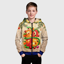 Толстовка на молнии детская Веселая змея 2025, цвет: 3D-синий — фото 2