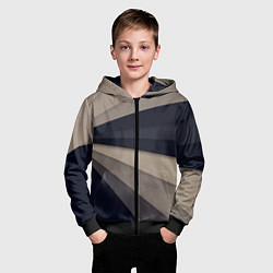 Толстовка на молнии детская Фрактальные линии, цвет: 3D-черный — фото 2