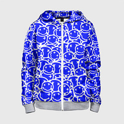 Толстовка на молнии детская Nirvana logo blue, цвет: 3D-меланж
