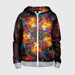 Толстовка на молнии детская Оптический дым текстура, цвет: 3D-меланж