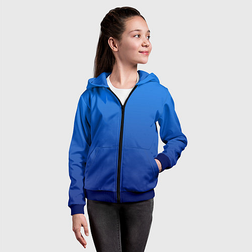 Детская толстовка на молнии Градиент лазурный синий / 3D-Синий – фото 4