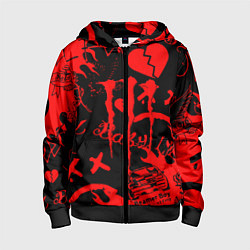 Толстовка на молнии детская Lil peep monster energy, цвет: 3D-черный