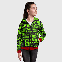 Толстовка на молнии детская Bon Jovi кислотный паттерн, цвет: 3D-красный — фото 2