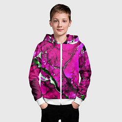 Толстовка на молнии детская Розовый треснувший камень, цвет: 3D-белый — фото 2