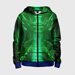 Толстовка на молнии детская Зелёный коридор, цвет: 3D-синий