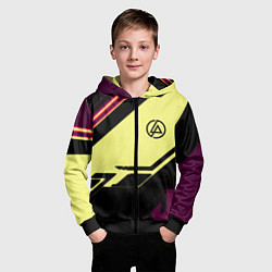 Толстовка на молнии детская Linkin park geometry steel, цвет: 3D-черный — фото 2