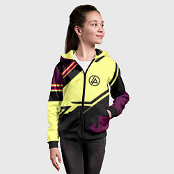 Толстовка на молнии детская Linkin park geometry steel, цвет: 3D-черный — фото 2