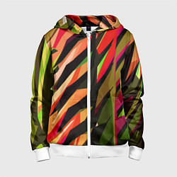 Толстовка на молнии детская Красно-чёрная абстракция, цвет: 3D-белый