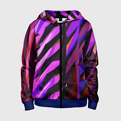 Толстовка на молнии детская Фиолетово -чёрная абстракция, цвет: 3D-синий