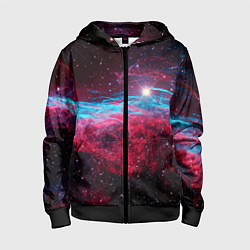 Толстовка на молнии детская Uy scuti star - neon space, цвет: 3D-черный