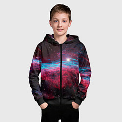 Толстовка на молнии детская Uy scuti star - neon space, цвет: 3D-черный — фото 2