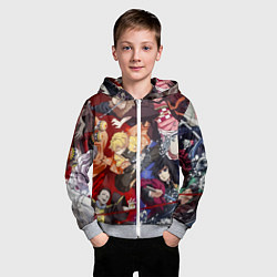 Толстовка на молнии детская Клинок, рассекающий демонов аниме, цвет: 3D-меланж — фото 2