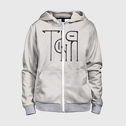 Толстовка на молнии детская Вязью Таня - чёрная надпись, цвет: 3D-меланж