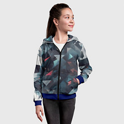 Толстовка на молнии детская Абстрактный взрыв и осколки, цвет: 3D-синий — фото 2