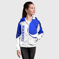 Толстовка на молнии детская Exeed - синий и белый, цвет: 3D-белый — фото 2