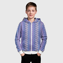 Толстовка на молнии детская Сиреневый с узором паттерн, цвет: 3D-белый — фото 2