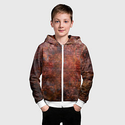Толстовка на молнии детская Абстракция - rusty wall, цвет: 3D-белый — фото 2
